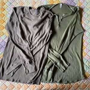 2 American Apparel Thermal Long Sleeves